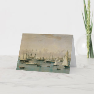 Vintage Maritime, Yacht Squadron at Newport Harbor Card