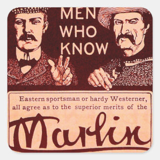 Vintage Marlin Firearms Red Gun Ad Sticker Set