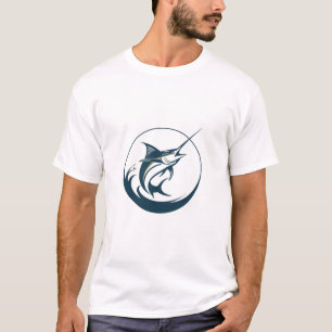 Vintage Marlin Fishing Logo - Retro Saltwater Fish T-Shirt