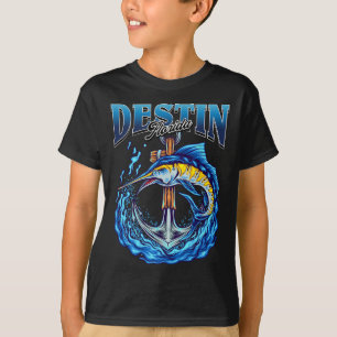 Vintage Marlin Nautical Anchor Destin Florida Fish T-Shirt
