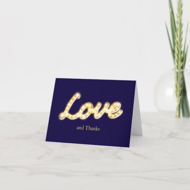 Vintage Marquee Lights Thank You Card (Front)