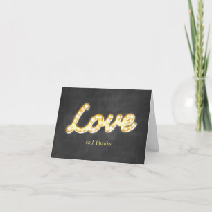 Vintage Marquee Lights Thank You Card - chalkboard
