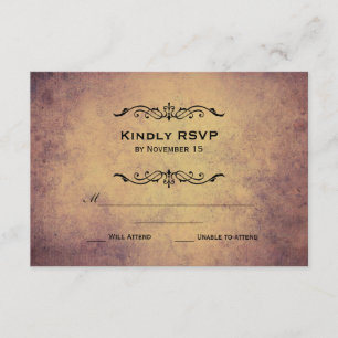 Vintage Marquis Wedding RSVP Card