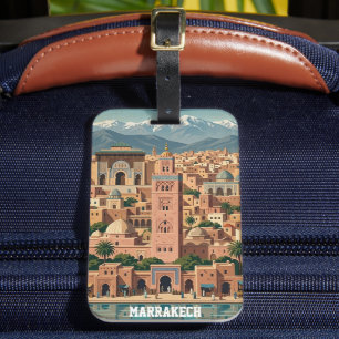Vintage Marrakech Morocco Architecture Travel Luggage Tag