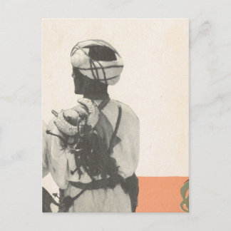 Vintage  Marrakesh, Maroc, ARab guard Postcard