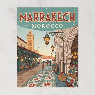 Vintage Marrakesh Morocco Souk Postcard
