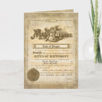 Vintage Marriage Certificate