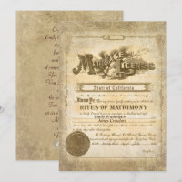 Vintage Marriage Certificate