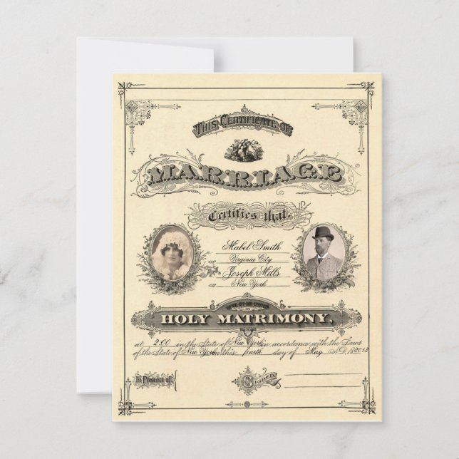 Vintage Marriage License (Front)
