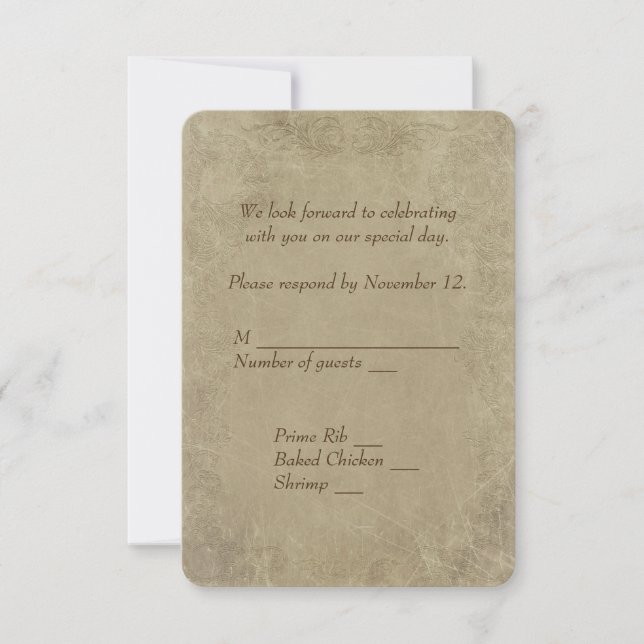 vintage Marriage License RSVP Invitation (Front)