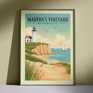 Vintage Martha's Vineyard Massachusetts Poster