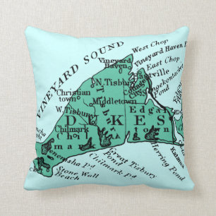 Vintage Martha's Vineyard, sea green Cushion