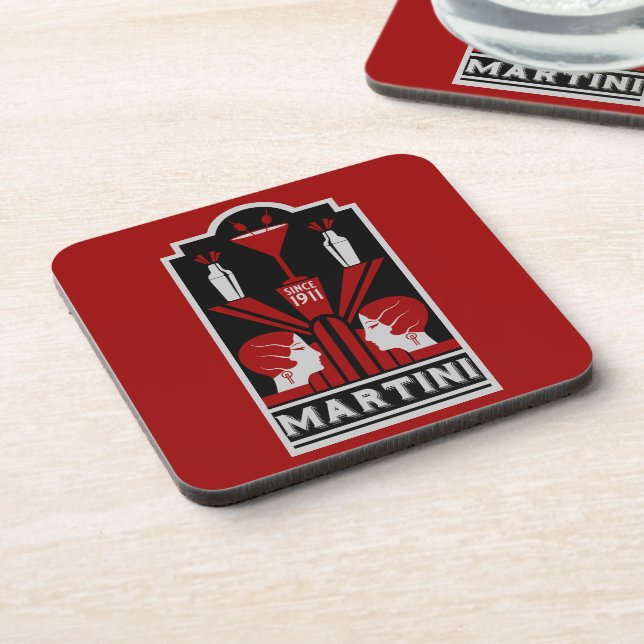 Vintage Martini Art Deco Coaster (Left Side)
