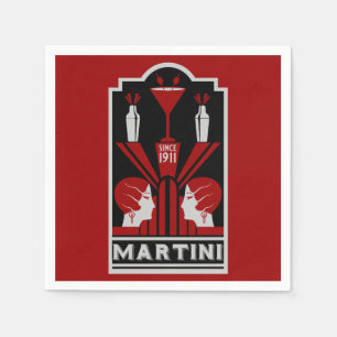 Vintage Martini Art Deco Napkin