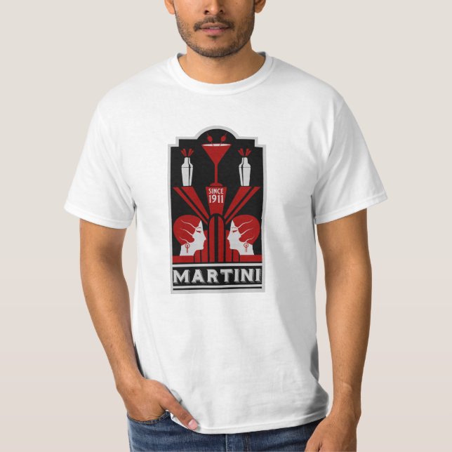Vintage Martini Art Deco T-Shirt (Front)