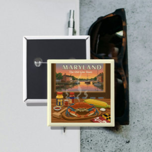  Vintage Maryland 15 Cm Square Badge