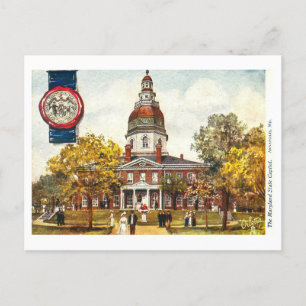Vintage Maryland Capitol with Seal Postcard