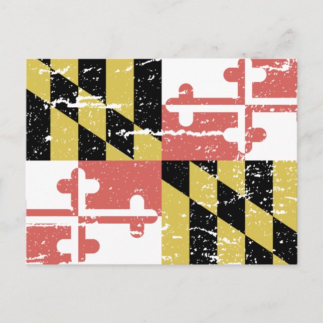 Vintage MARYLAND Flag Postcard (Front)