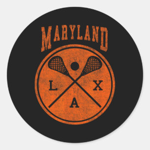 Vintage Maryland Lacrosse Distressed Lax Classic Round Sticker