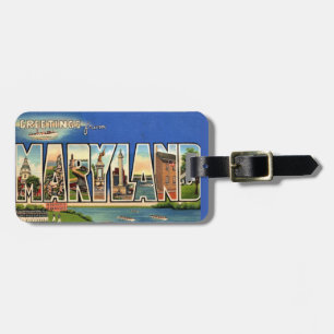 Vintage Maryland Postcard Luggage Tag