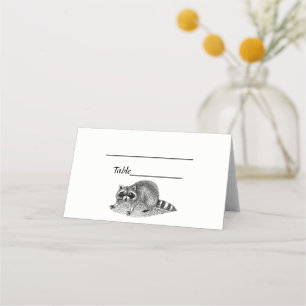 Vintage Masked Racoon Place Card