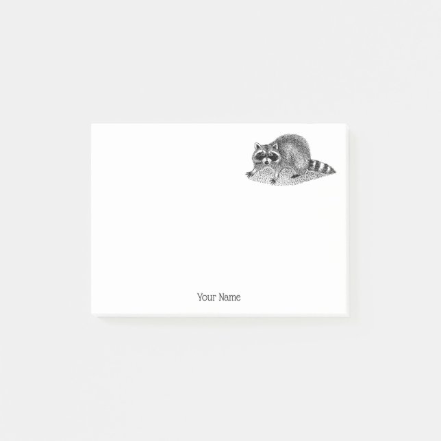 Vintage Masked Racoon Post-it Notes (Front)