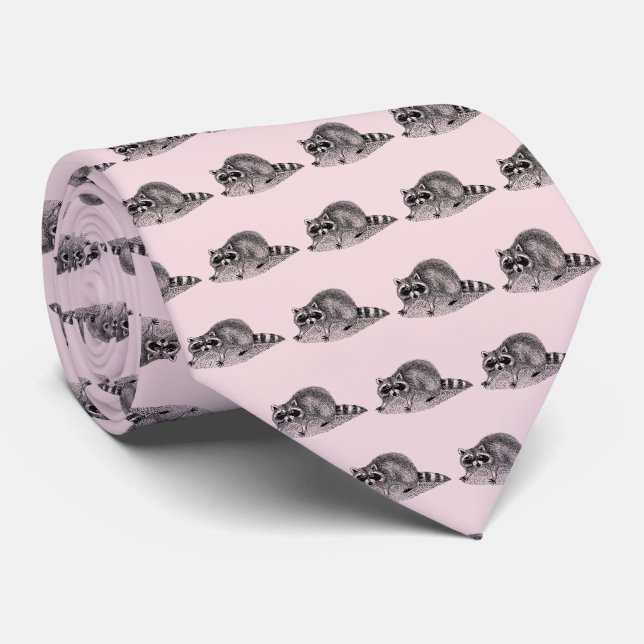 Vintage Masked Racoon Tie (Rolled)