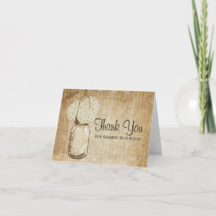 Vintage Mason Jar and Hydrangeas Thank You Card
