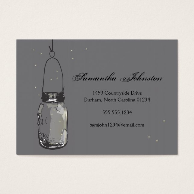 Vintage Mason Jar & Fireflies Save the Date (Front)