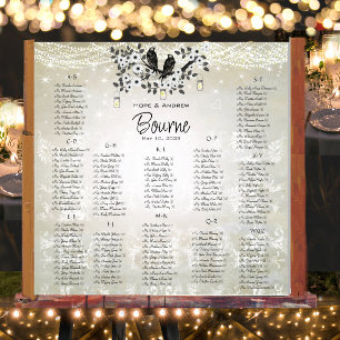 Vintage Mason Jar Love Birds Seating Chart