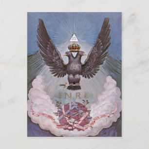 Vintage Masonic Print Postcard