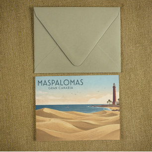 Vintage Maspalomas Dunes - Minimalist Gran Canaria Postcard