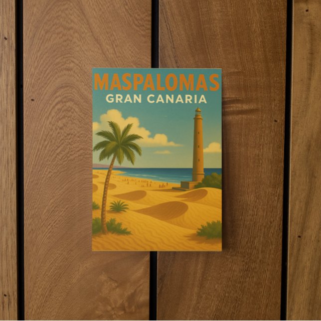Vintage Maspalomas Gran Canaria Postcard (colorful vintage maspalomas gran canaria postcard)
