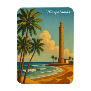 Vintage Maspalomas Meloneras Beach Gran Canaria Magnet