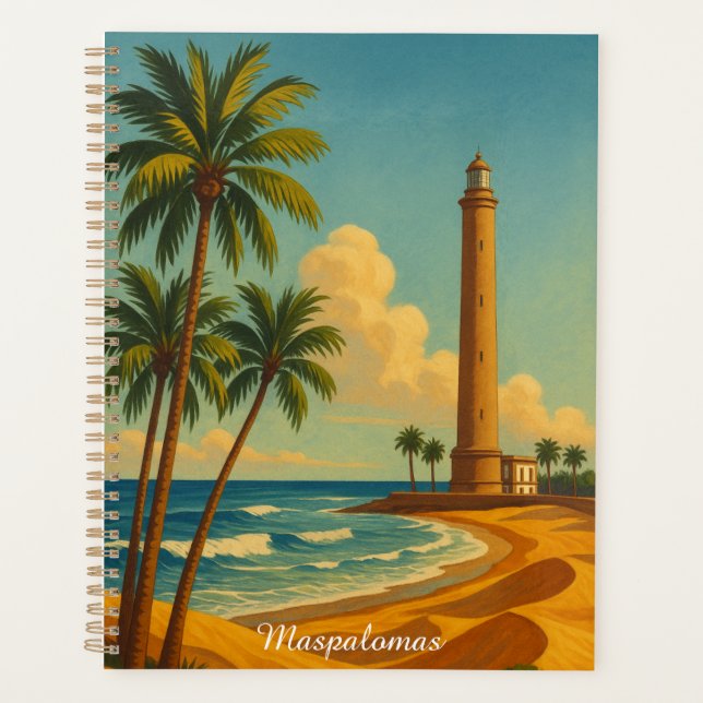 Vintage Maspalomas Meloneras Beach Gran Canaria Planner (Front)