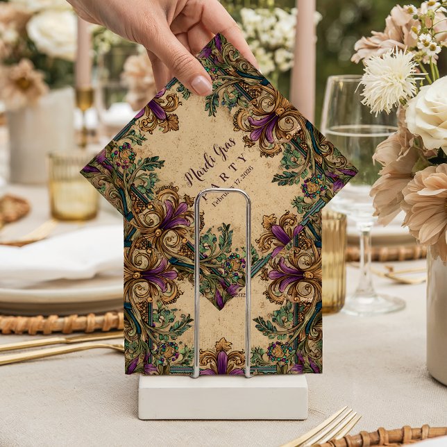 Vintage Masquerade Mardi Gras Elegance Napkin (Creator Uploaded)