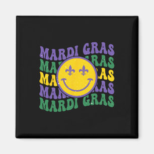 Vintage Masquerade Mardi Gras Groovy Beads Parade Magnet