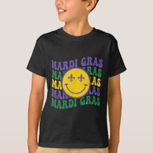 Vintage Masquerade Mardi Gras Groovy Beads Parade T-Shirt