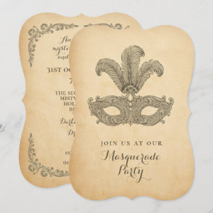 Vintage Masquerade Party Invitation