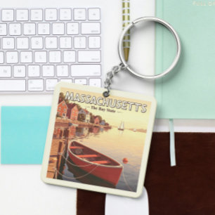 Vintage Massachusetts Key Ring