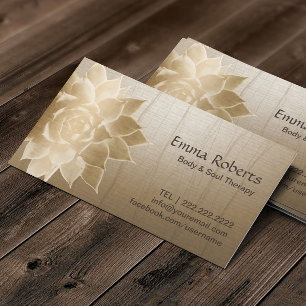 Vintage Massage Therapy Gold Lotus Health Spa Business Card
