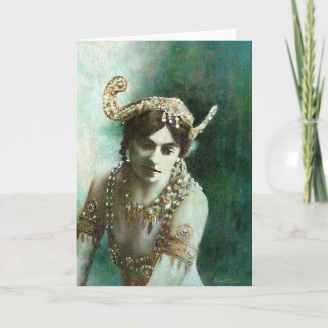 Vintage Mata Hari Greetings Card (Front)