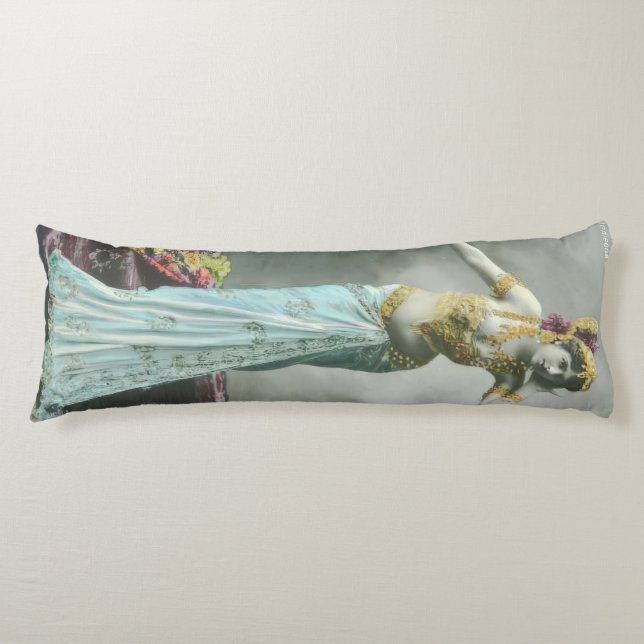 Vintage Mata Hari Postcard Body Cushion (Front)