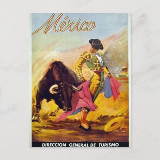 Vintage Matador Mexico Travel Advertisement Postcard (Front)
