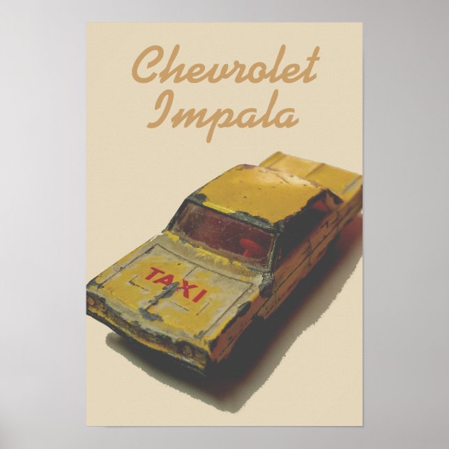 Vintage MatchBox Yellow Cab Poster (Front)