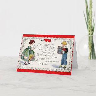 Vintage Math Equation Valentine's Day Card