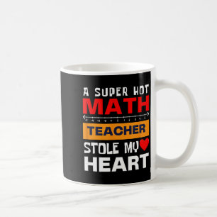 Vintage Math Saying Super Hot Teacher Heart Humor Coffee Mug