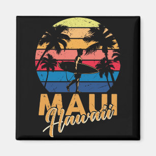 Vintage Maui Hawaii Hawaiian Beach Surfing 70's Magnet