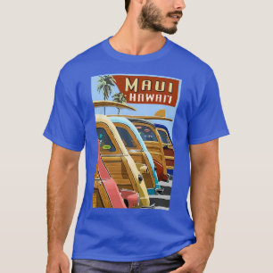 Vintage Maui Hawaii Travel Palm Trees Surf Boards T-Shirt