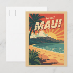 Vintage Maui hawaii tropical beach souvenirs gifts Postcard